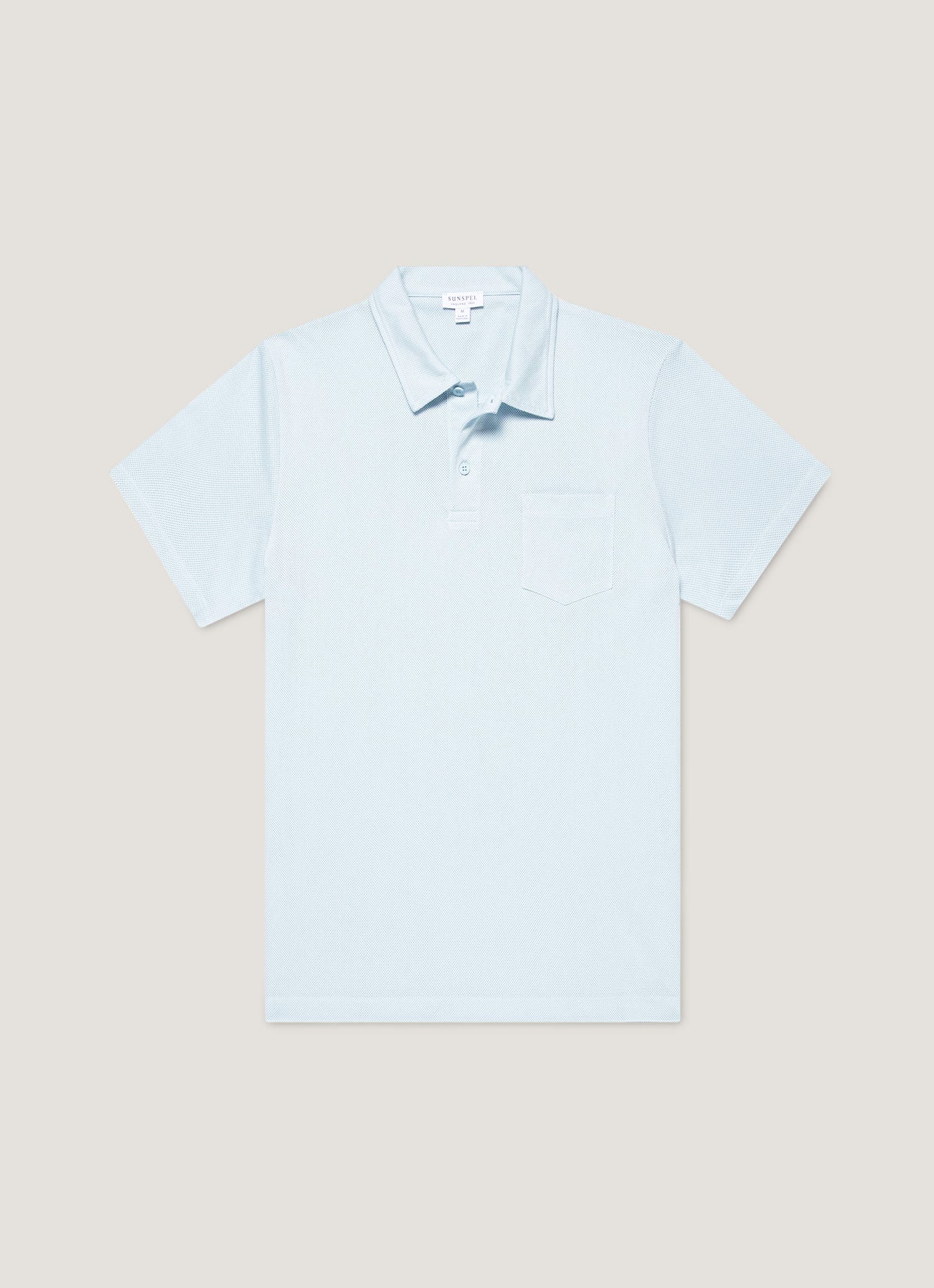 Men's Riviera Polo Shirt in Frost Blue | Sunspel