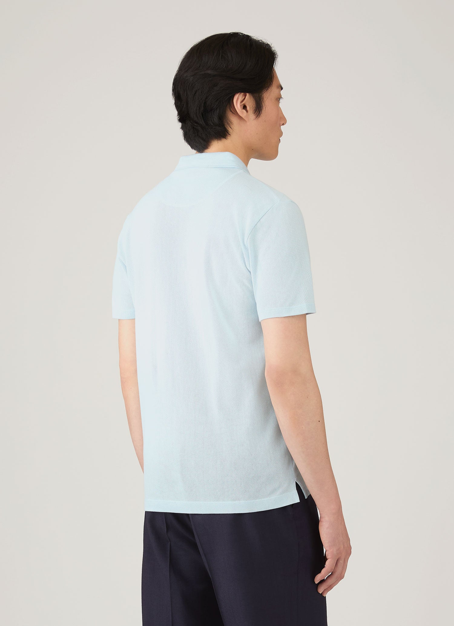 Men's Riviera Polo Shirt in Frost Blue | Sunspel