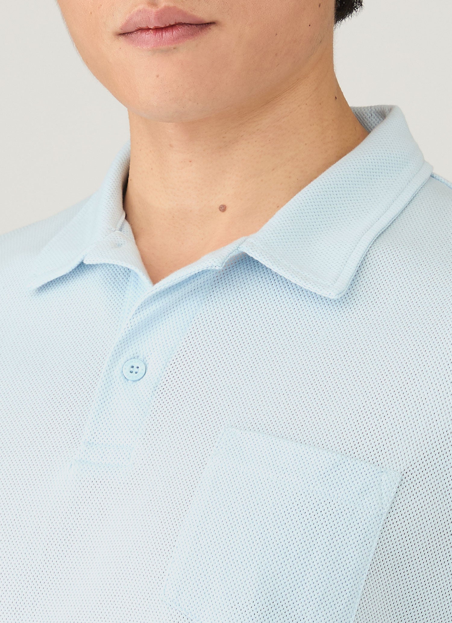 Men's Riviera Polo Shirt in Frost Blue | Sunspel