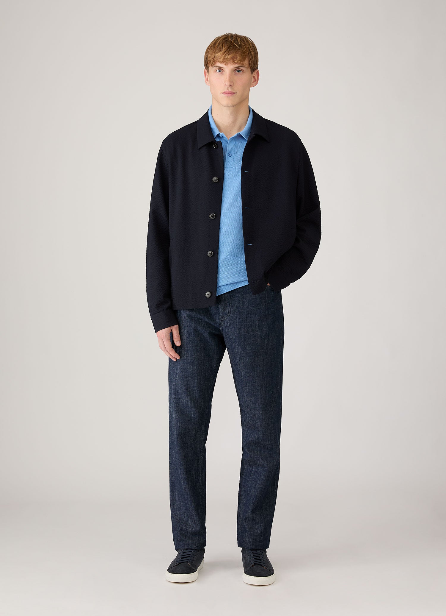 Men's Riviera Polo Shirt in Azure Blue