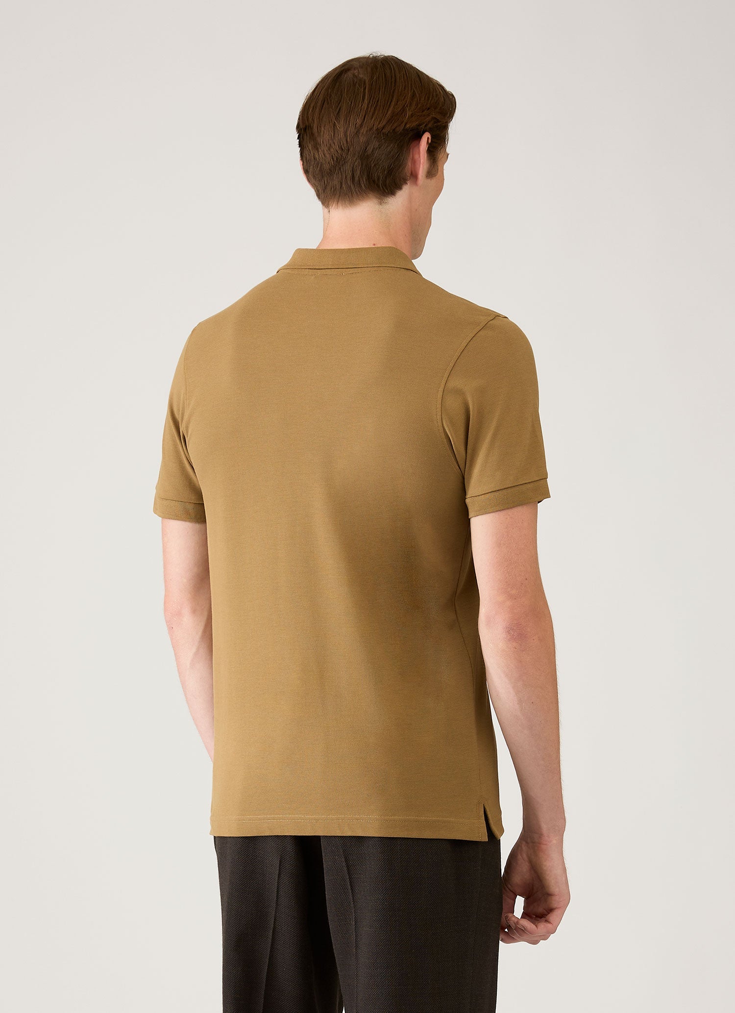 Men's Piqué Polo Shirt in Walnut