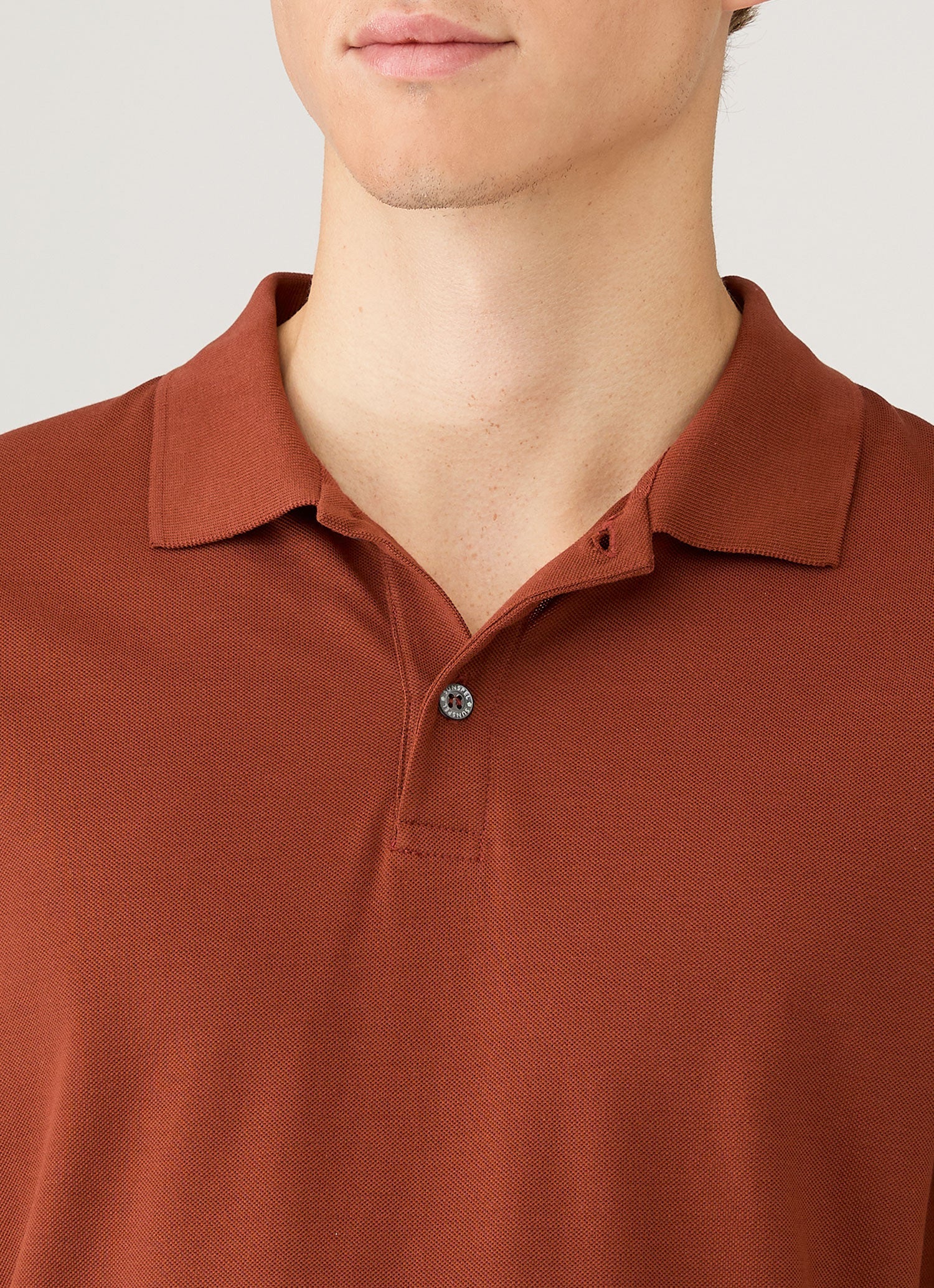Men's Piqué Polo Shirt in Rust