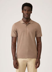 Men's Piqué Polo Shirt in Taupe
