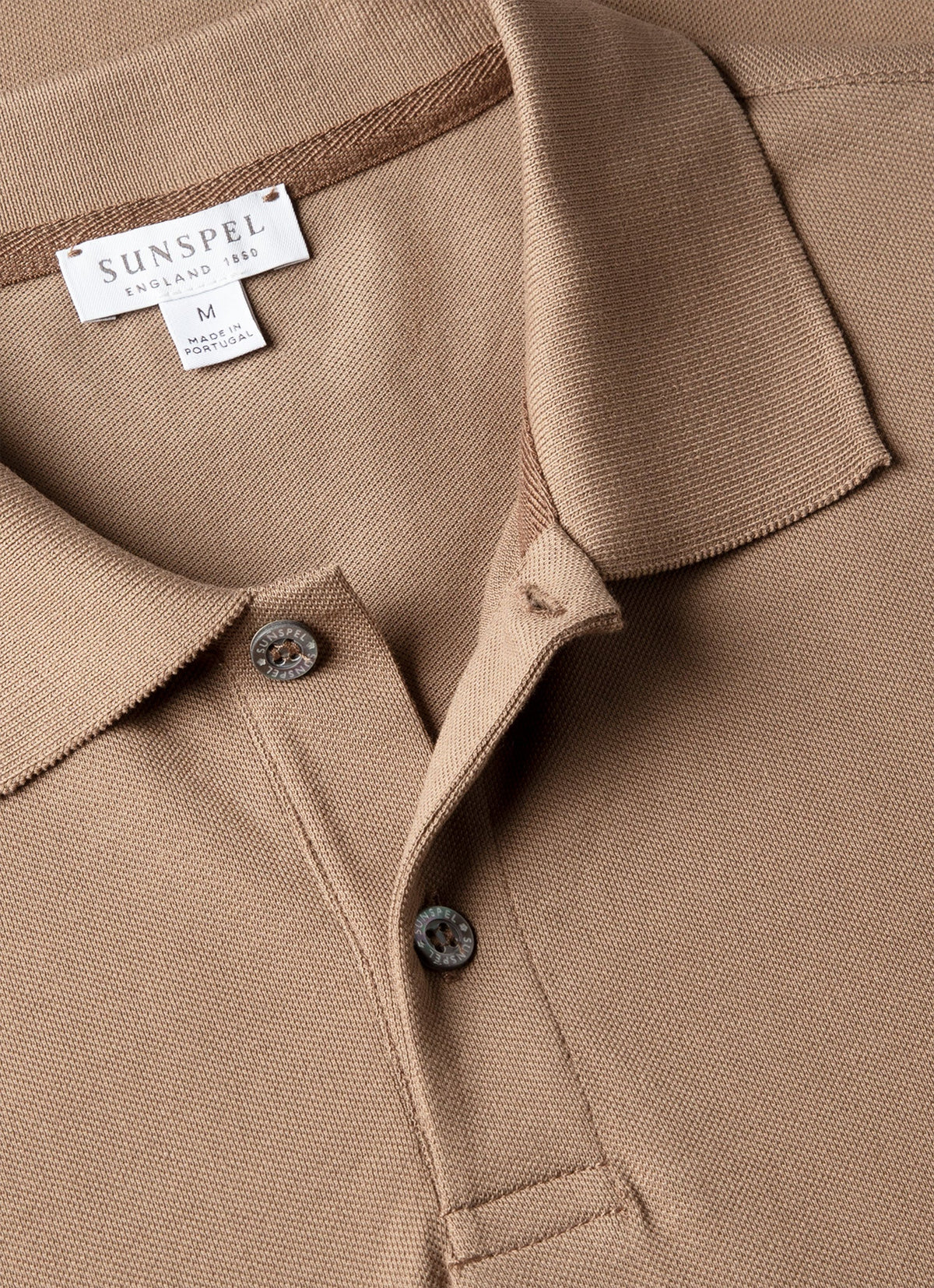 Men's Piqué Polo Shirt in Taupe