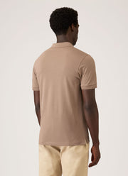Men's Piqué Polo Shirt in Taupe