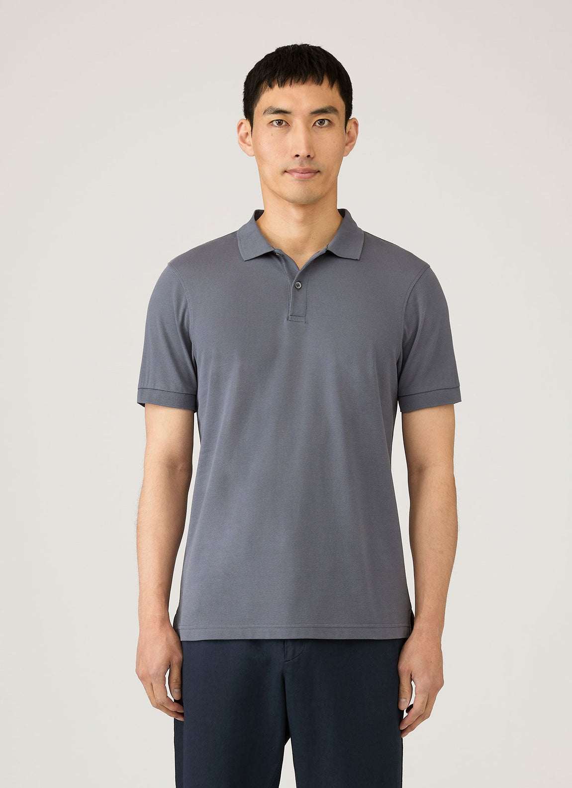 Men's Piqué Polo Shirt in Slate Blue