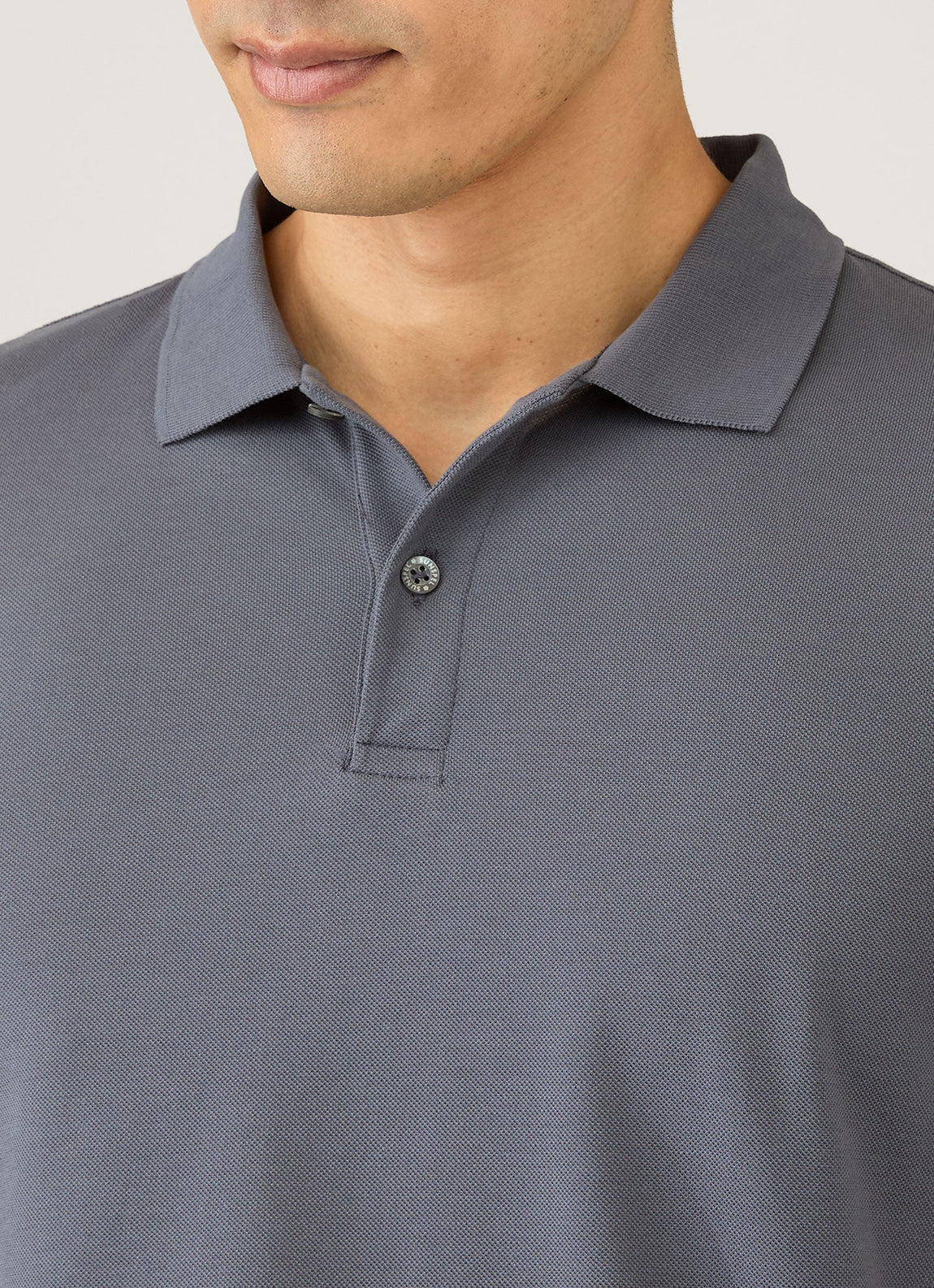 Men's Piqué Polo Shirt in Slate Blue