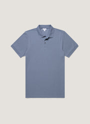 Men's Piqué Polo Shirt in Vintage Blue