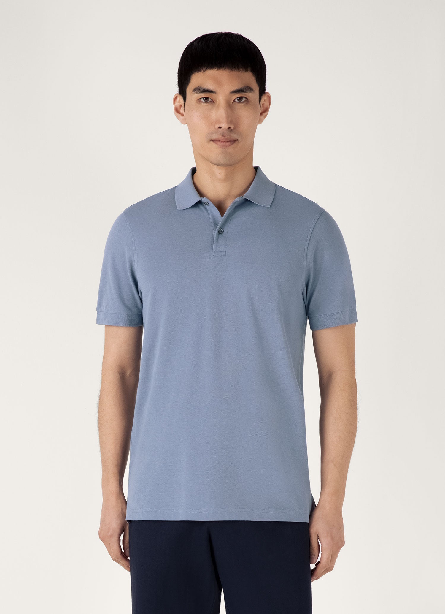 Men's Piqué Polo Shirt in Vintage Blue