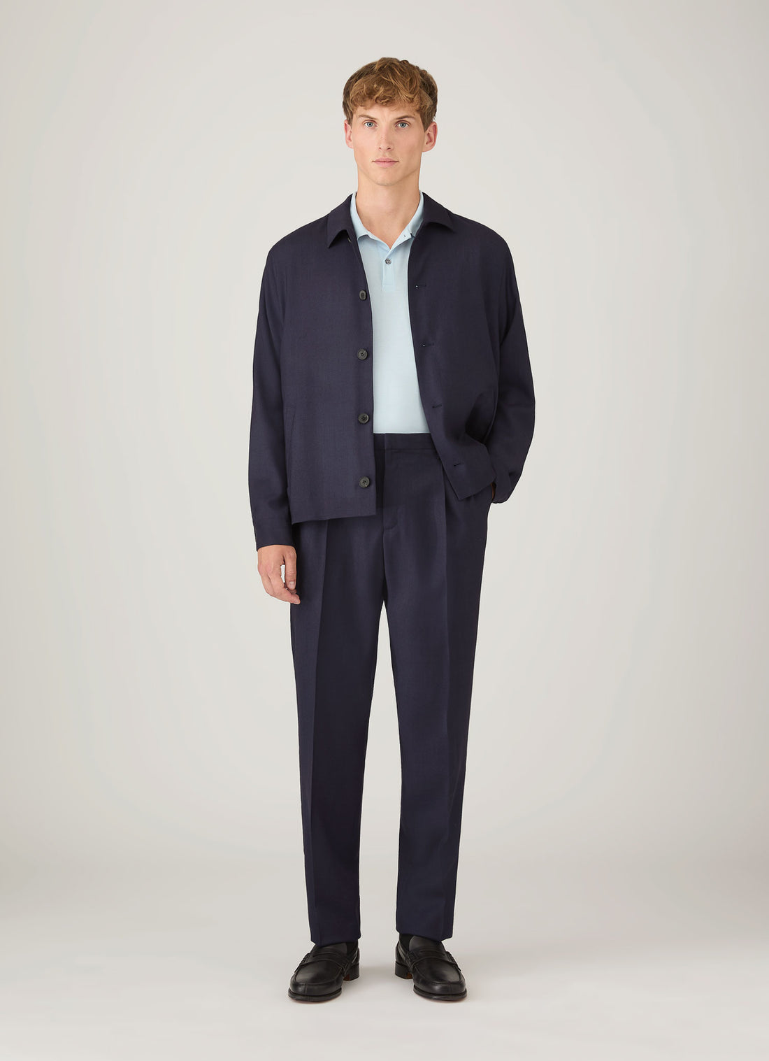 Men's Piqué Polo Shirt in Frost Blue