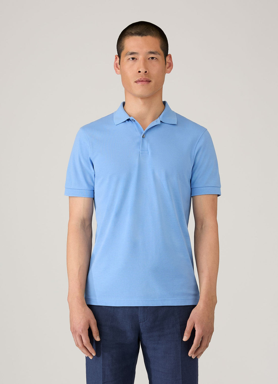 Men's Piqué Polo Shirt in Azure Blue
