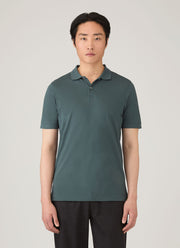 Men's Piqué Polo Shirt in Dark Petrol