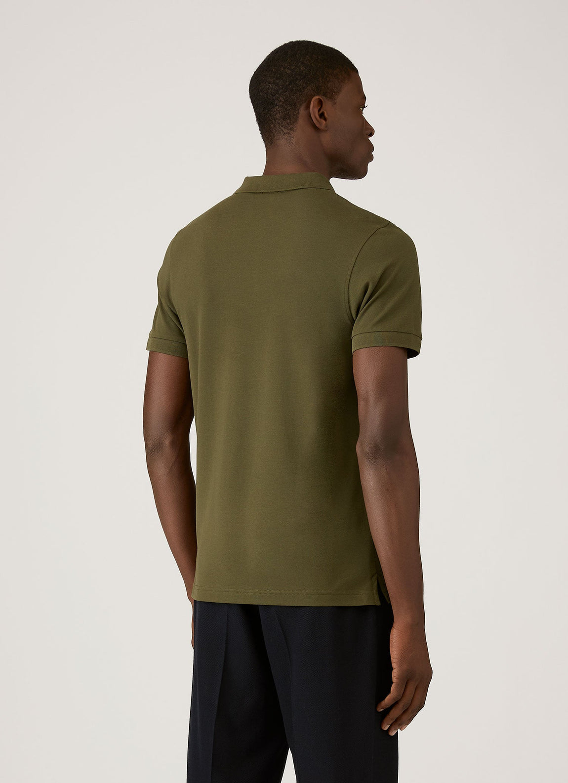 Men's Piqué Polo Shirt in Deep Olive