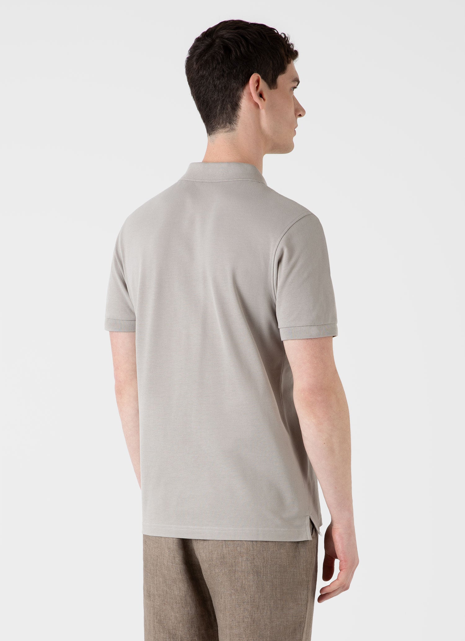 Men's Piqué Polo Shirt in Mid Grey