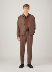 Men's Long Sleeve Riviera Polo Shirt in Conker Brown