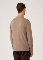 Men's Long Sleeve Riviera Polo Shirt in Taupe