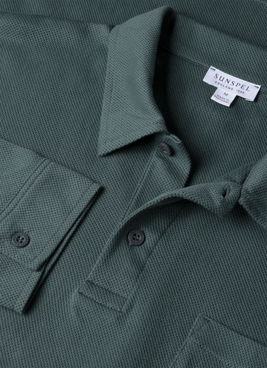 Men's Long Sleeve Riviera Polo Shirt in Dark Petrol