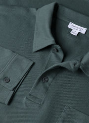 Men's Long Sleeve Riviera Polo Shirt in Dark Petrol
