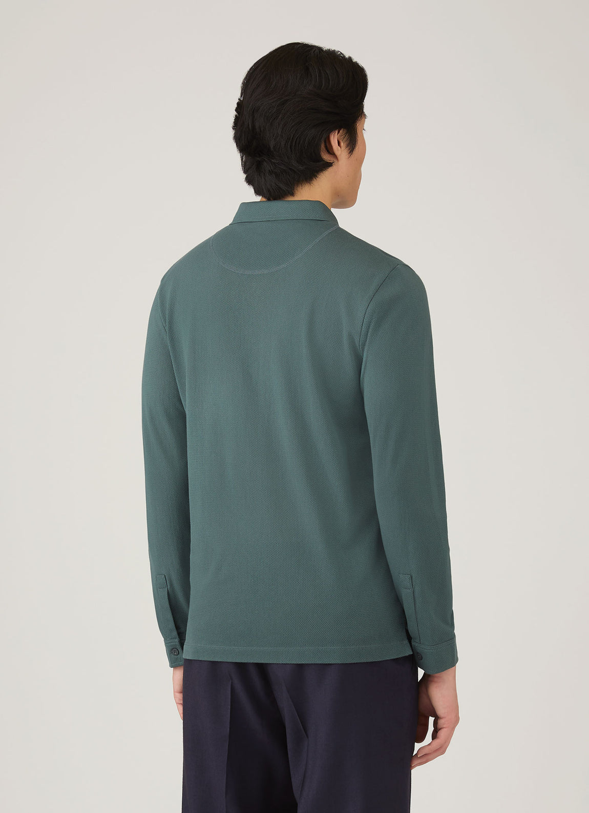 Men's Long Sleeve Riviera Polo Shirt in Dark Petrol