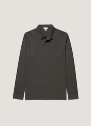 Men's Long Sleeve Riviera Polo Shirt in Slate Green