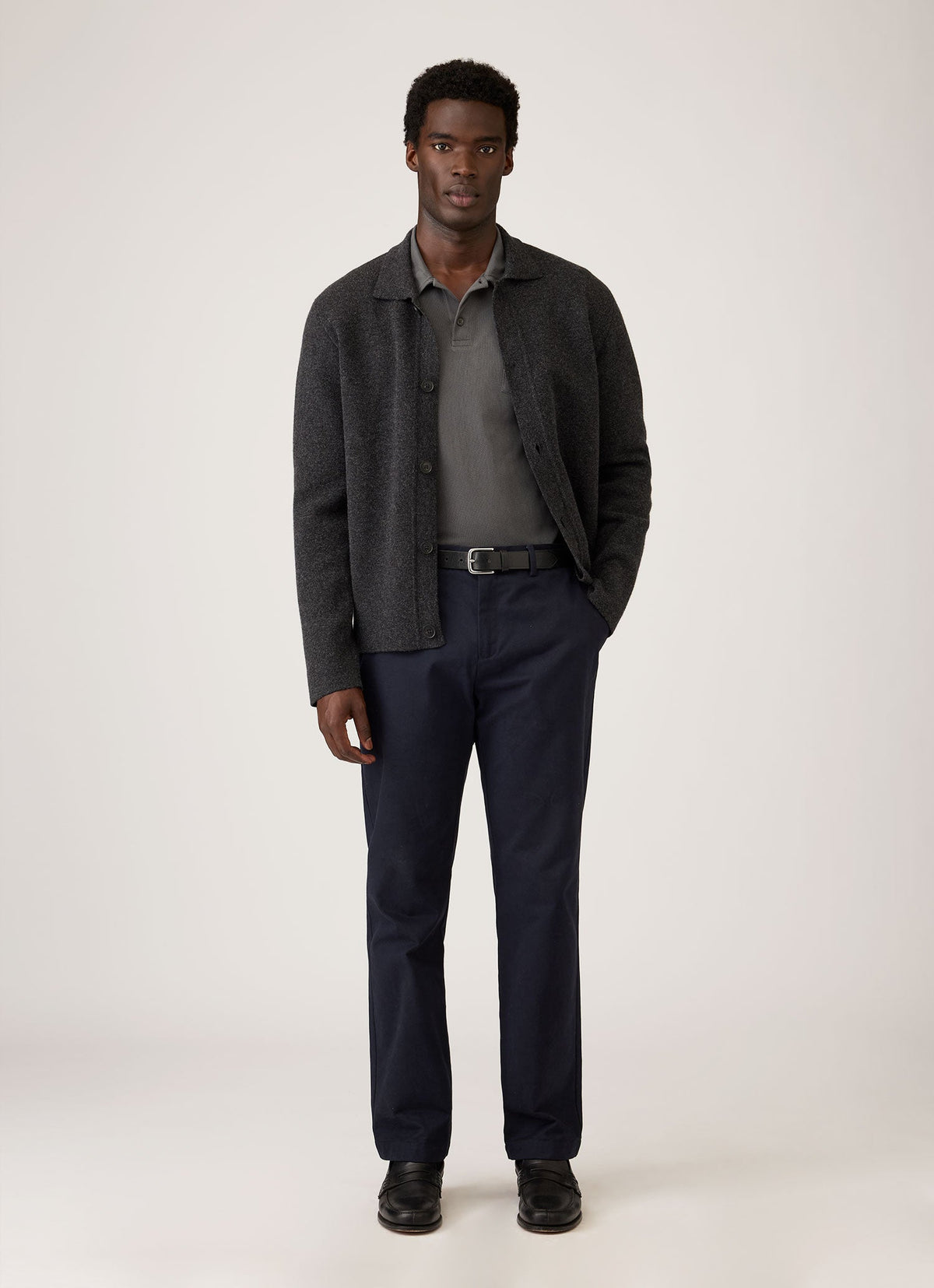Men's Long Sleeve Riviera Polo Shirt in Slate Green
