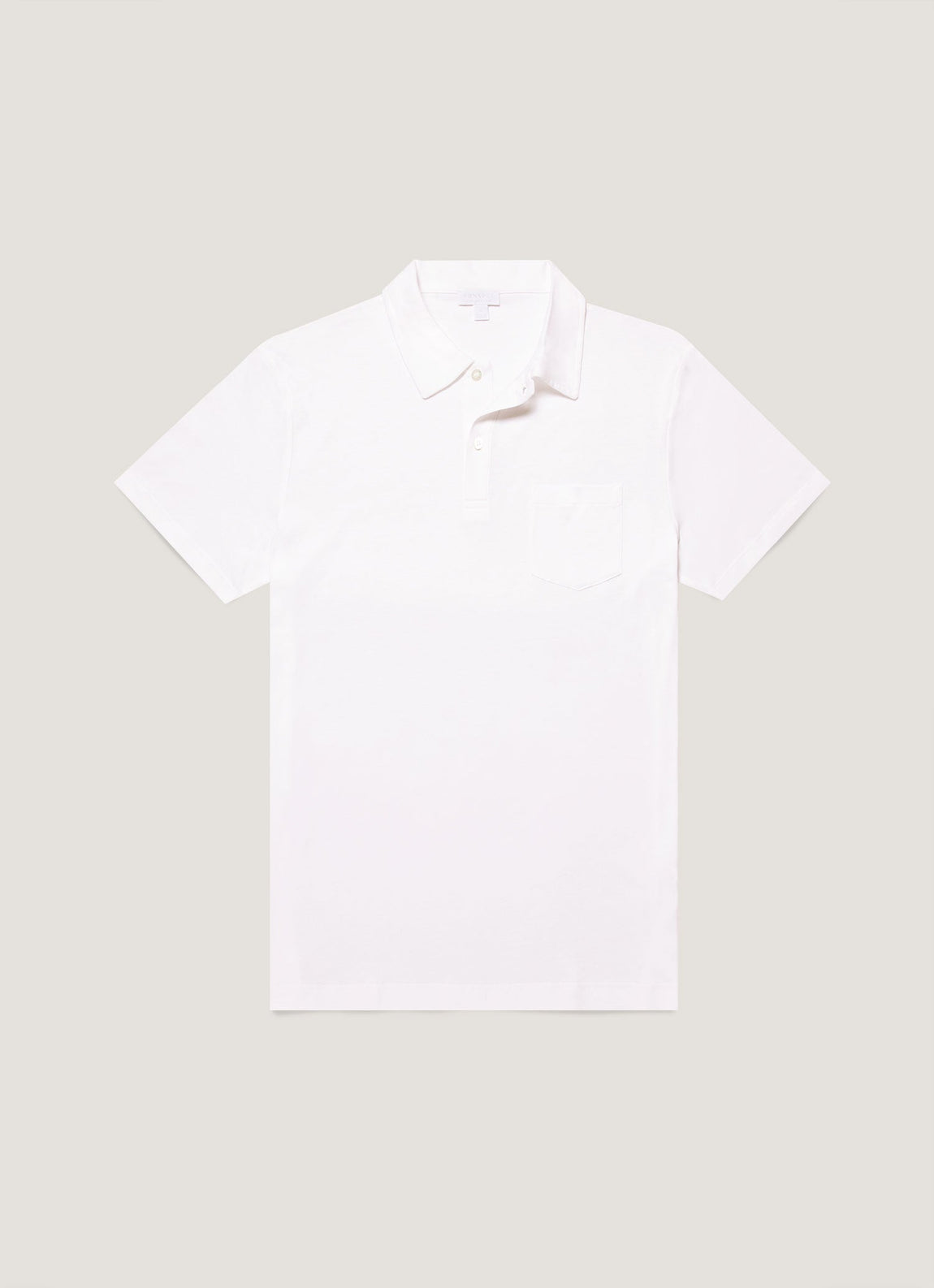 Men's Sea Island Cotton Jersey Polo Shirt in White