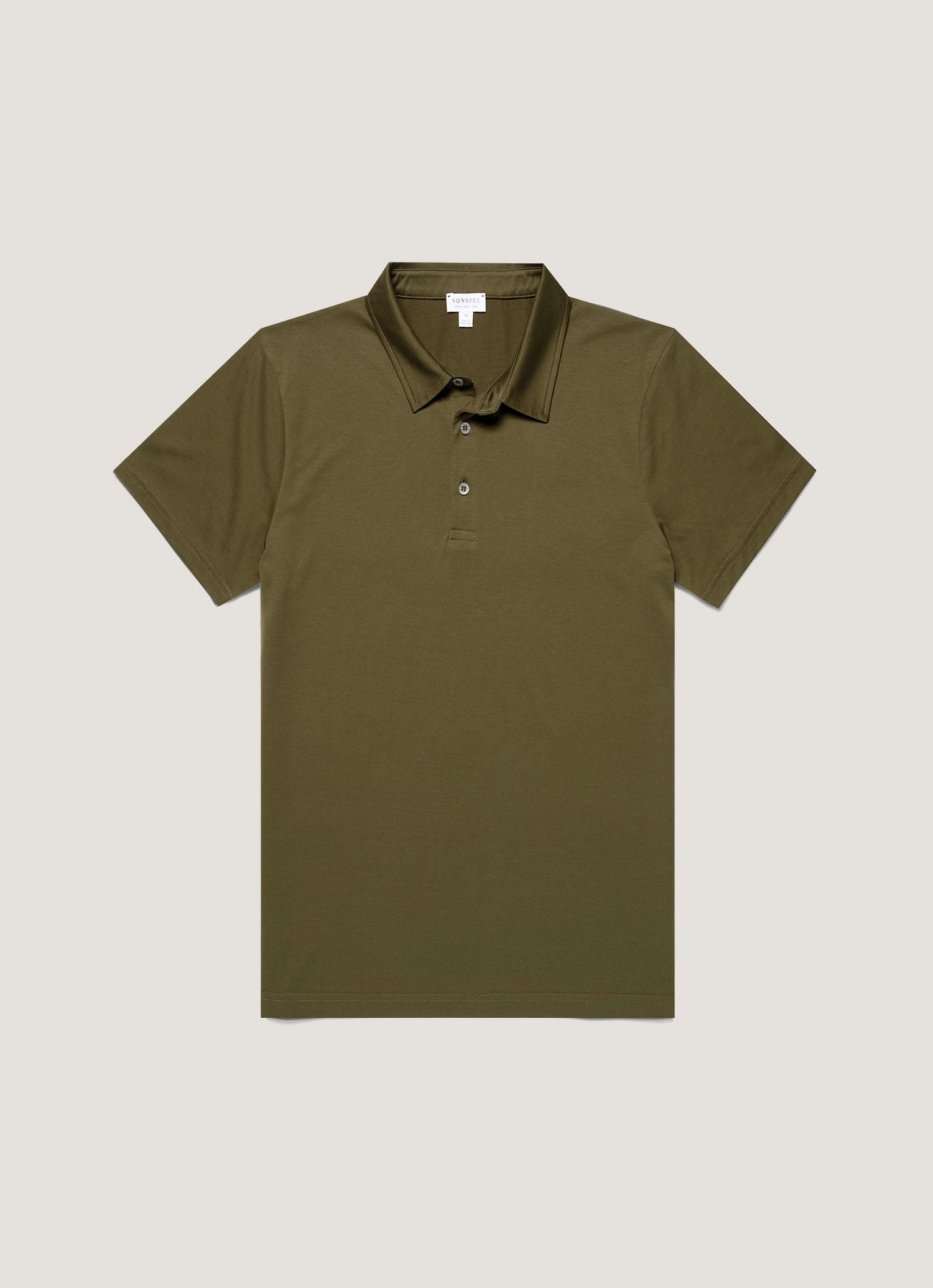 Men's Classic Jersey Polo Shirt in Deep Olive | Sunspel