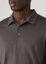 Men's Long Sleeve Classic Jersey Polo Shirt in Anthracite