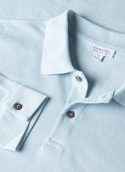 Men's Long Sleeve Piqué Polo Shirt in Frost Blue