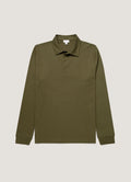Men's Heavyweight Rugby Polo Shirt in Deep Olive