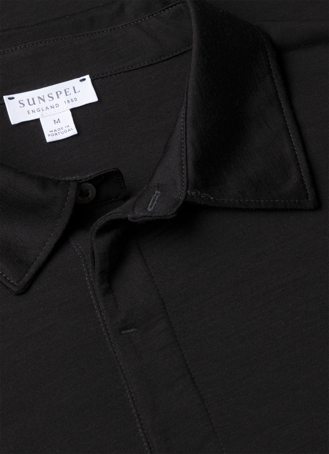 Men's Long Sleeve Ultra-Fine Merino Polo Shirt in Black