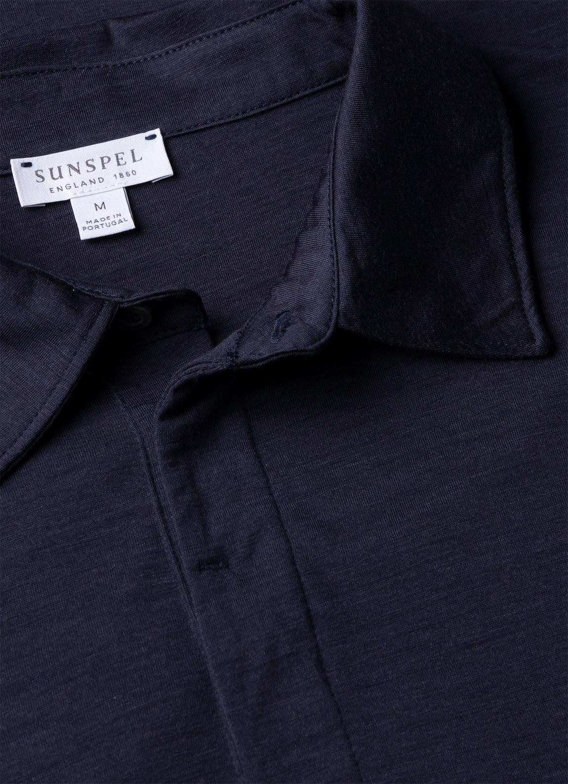 Men's Long Sleeve Ultra-Fine Merino Polo Shirt in Navy