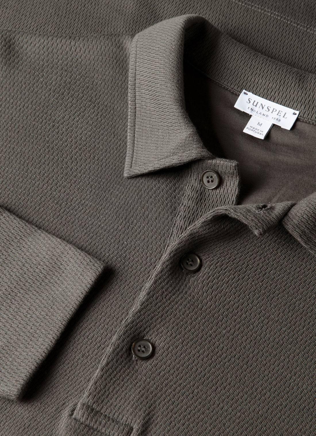 Men's Long Sleeve Cellulock Polo Shirt in Charcoal