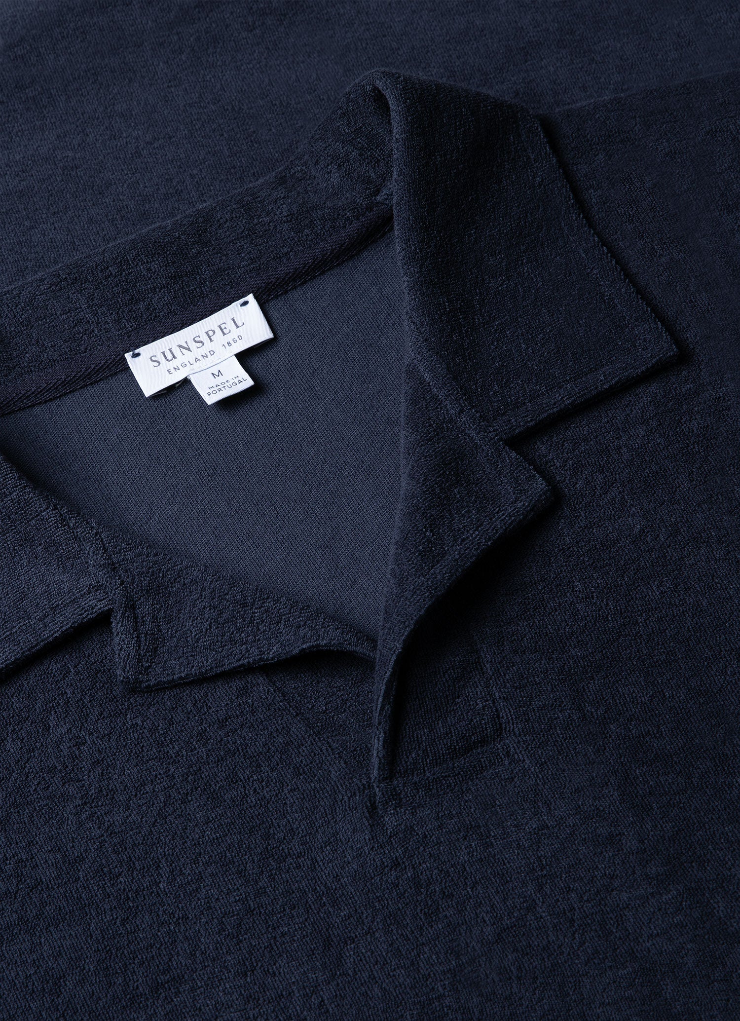 Men's Towelling Polo Shirt in Navy