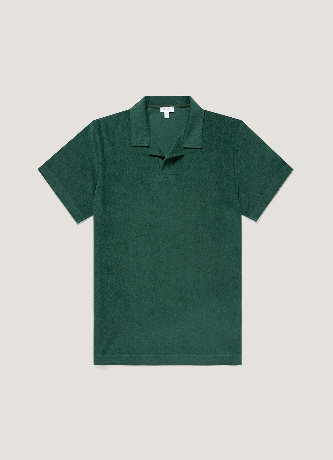 Men's Towelling Polo Shirt in Forest
