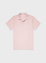 Men's Towelling Polo Shirt in Pale Pink