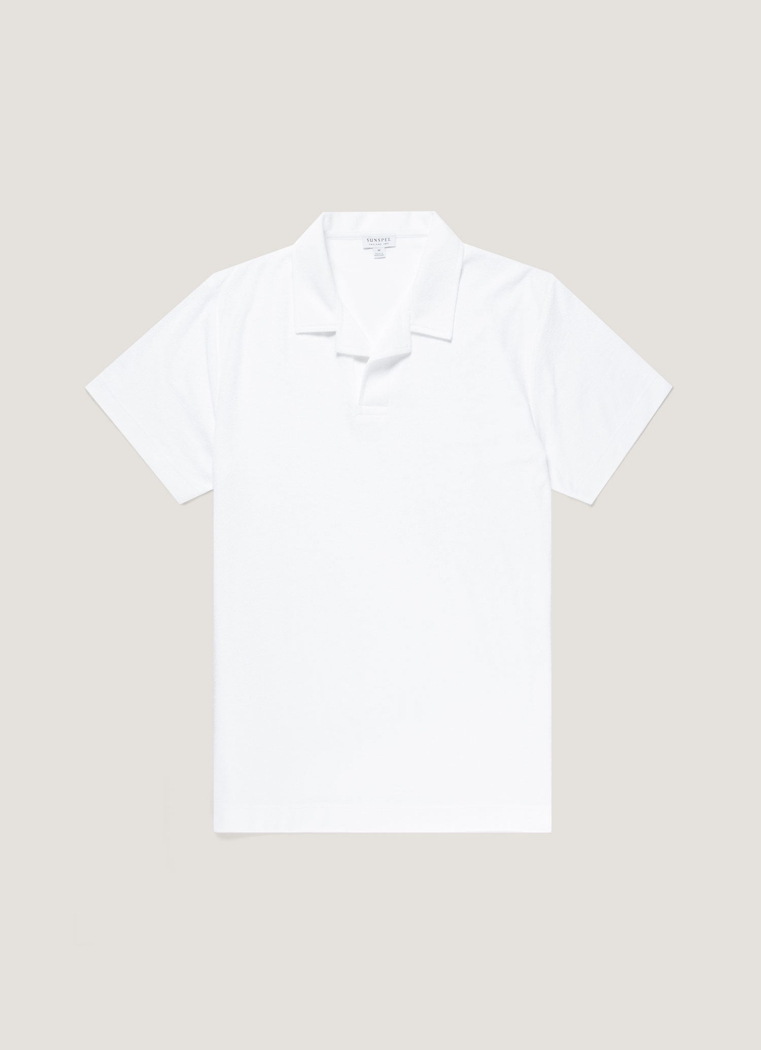 Men's Towelling Polo Shirt in White | Sunspel