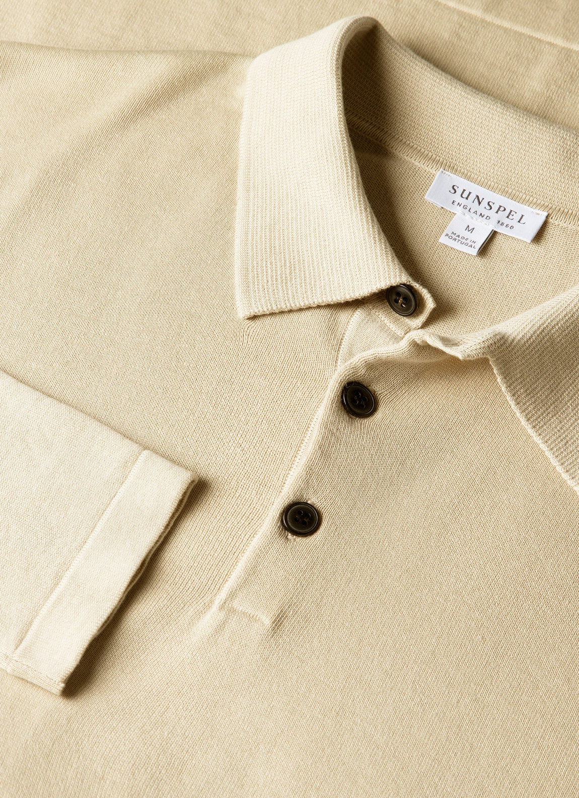 Men's Long Sleeve Sea Island Cotton Knit Polo Shirt in Hazelwood