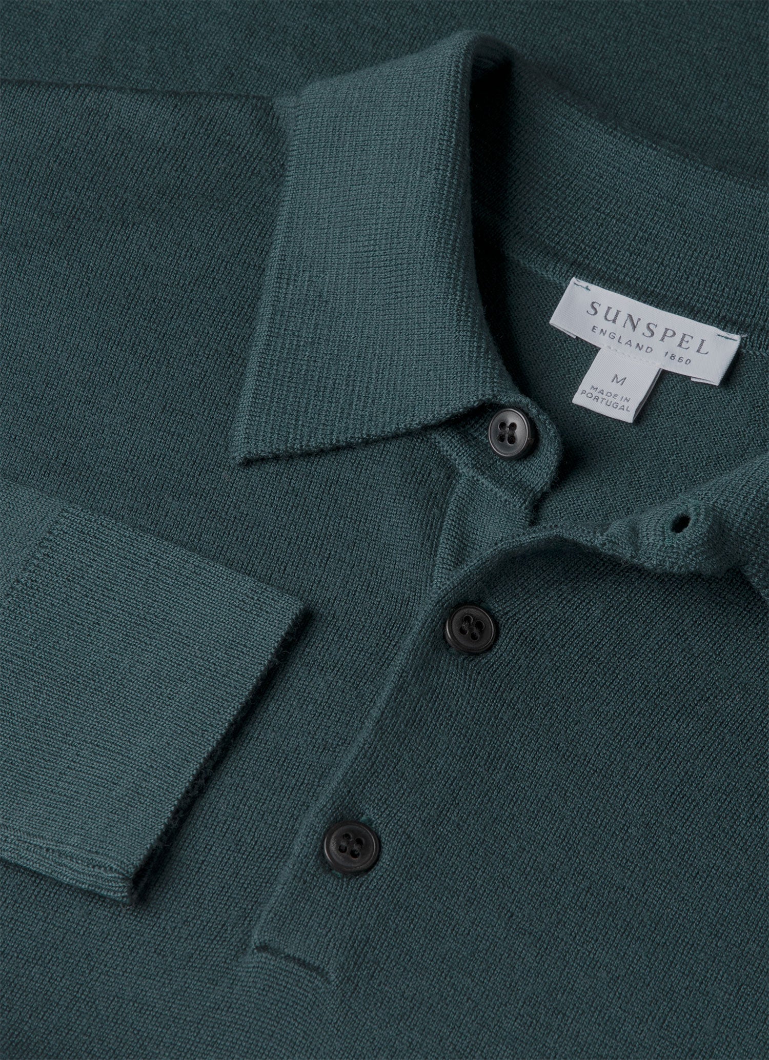 Men's Extra-Fine Merino Polo Shirt in Dark Petrol