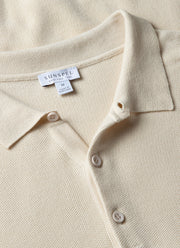 Men's Knit Polo Shirt in Ecru