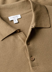 Men's Knit Polo Shirt in Dark Stone