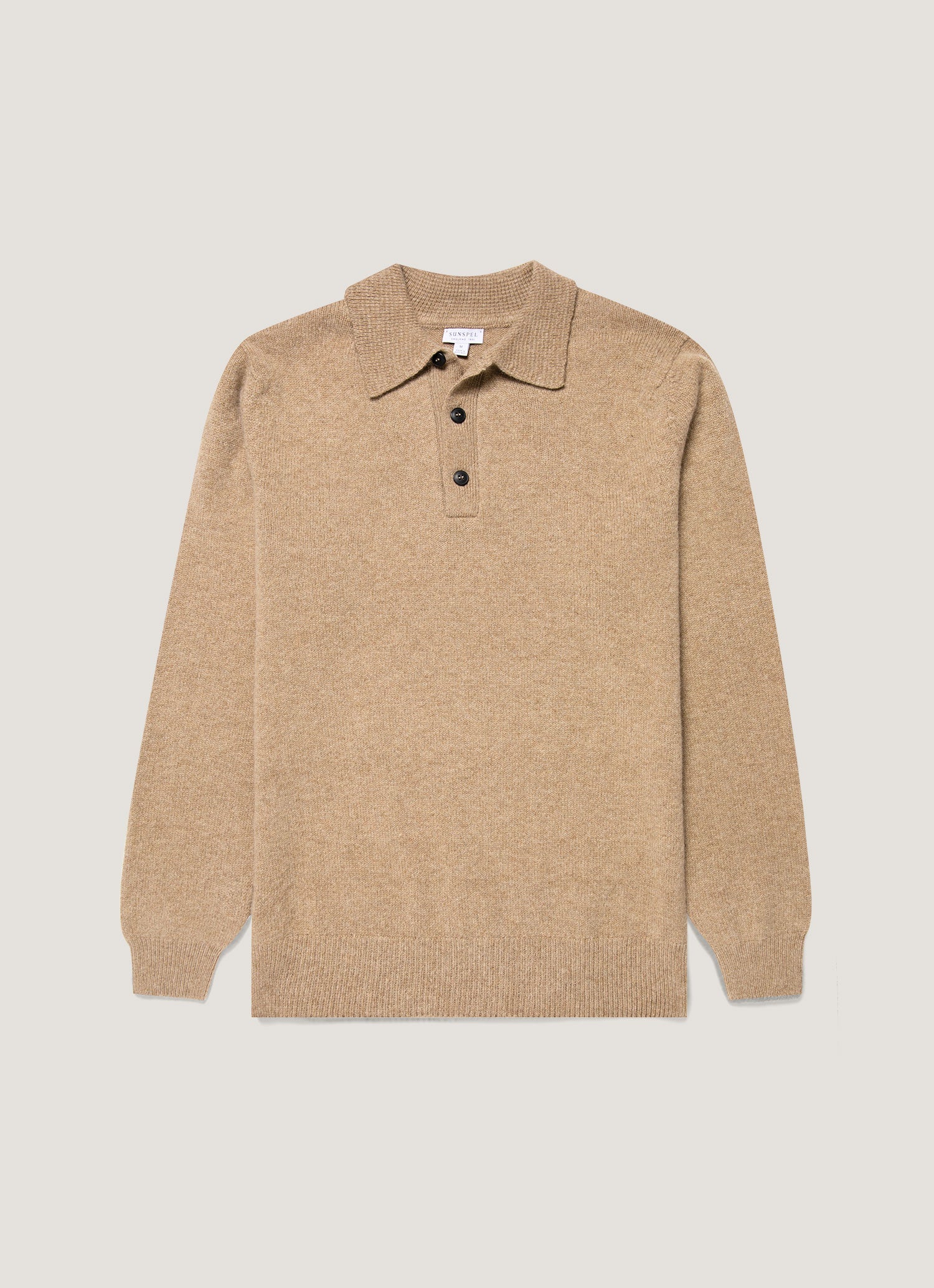 Men's Lambswool Polo Shirt in Sandstone | Sunspel
