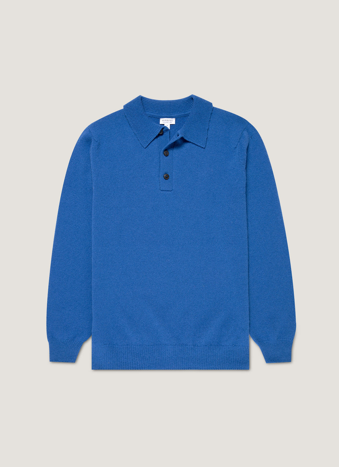 Men's Lambswool Polo Shirt in Cobalt