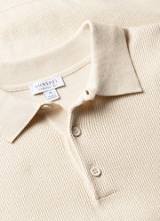 Men's Sunspel x MR PORTER Racked Stitch Polo Shirt in Ecru