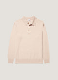Men's Cashmere Knitted Polo Shirt in Swansdown