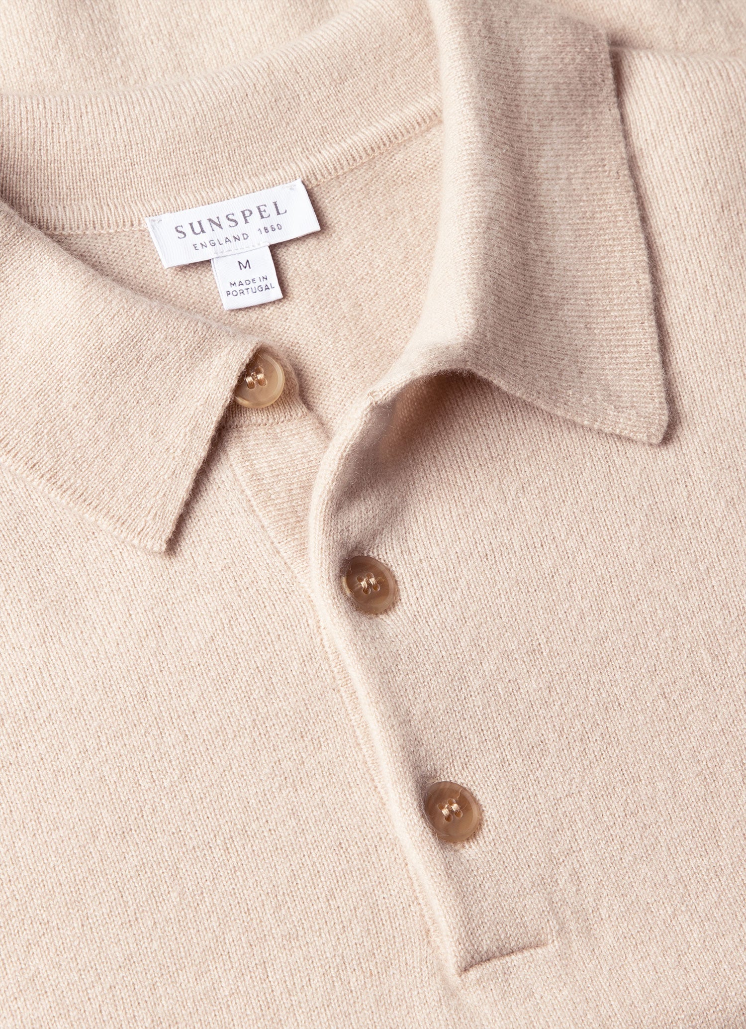 Men's Cashmere Knitted Polo Shirt in Swansdown | Sunspel