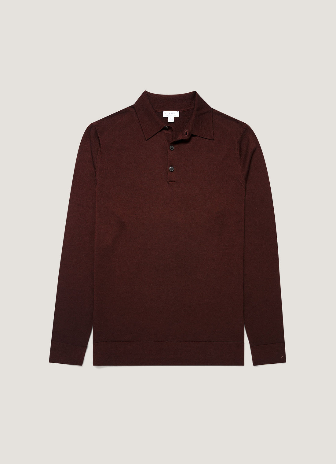 Men's Extra-Fine Merino Knitted Polo Shirt in Bakelite
