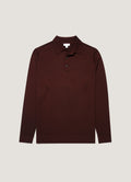 Men's Extra-Fine Merino Knitted Polo Shirt in Bakelite