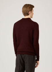 Men's Extra-Fine Merino Knitted Polo Shirt in Bakelite