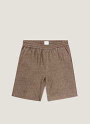 Men's Linen Drawstring Short in Dark Walnut